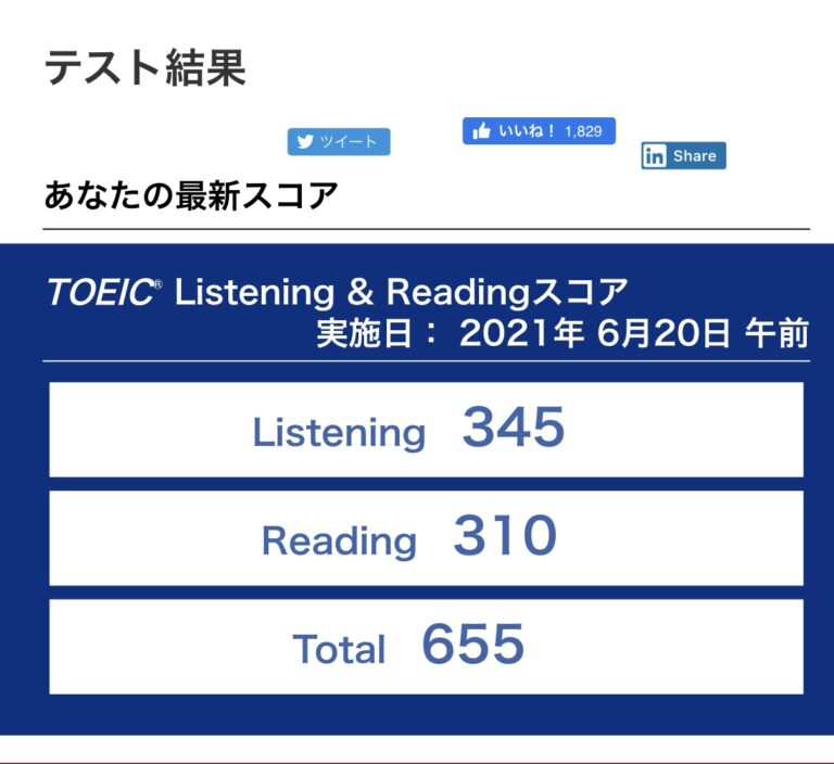 TOEICの結果が出ました！　結果はまさかの・・・