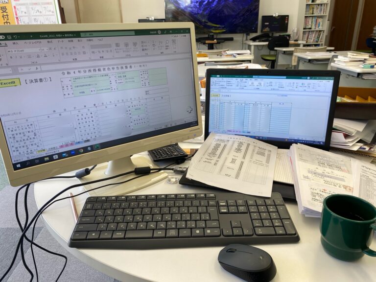 商業高校に進む生徒に「簿記とは何か」を自塾の決算書の作成を通して説明しています